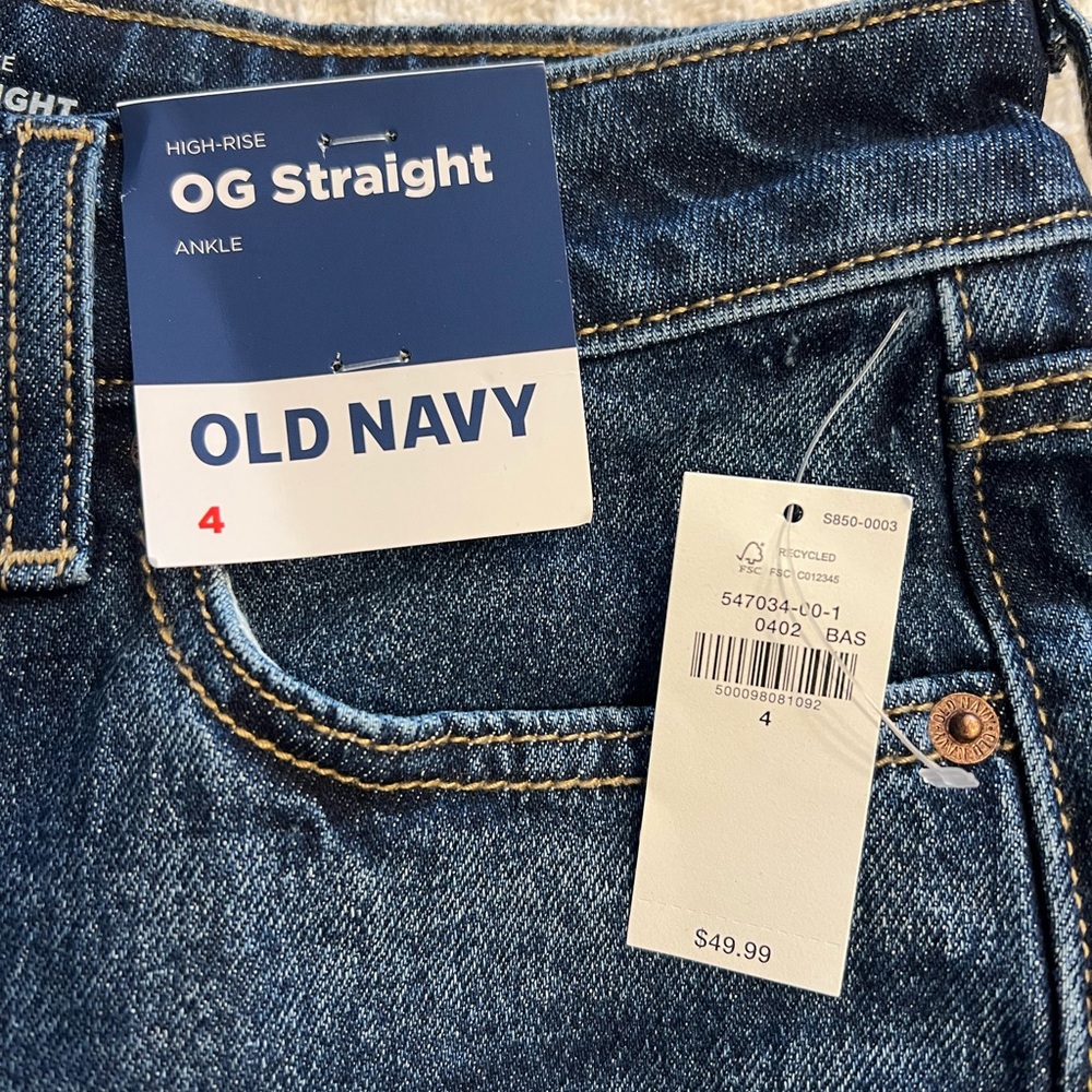 Old Navy Blue High Rise Jeans- size 4